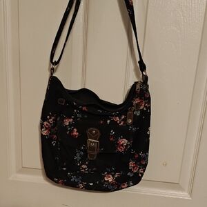 Floral Black Shoulder Bag